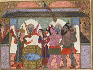 THe Jinns. Miniature from a ottoman manuscript, 1582