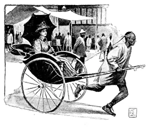 Hong Kong Prints: A Jinricksha, 1895. Creator: Unknown