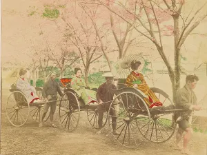 Kazumasa Ogawa Prints: Jinrikishas, 1897. Creator: Ogawa Kazumasa