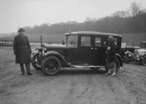 Baines Prints: JKW Baines of the JCC with an Austin, 1930s. Artist: Bill Brunell