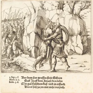 Murdered Prints: Joab Betrays Abner, 1547. Creator: Augustin Hirschvogel