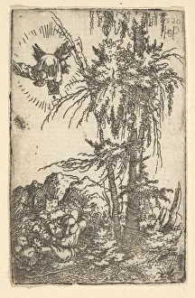 Sebald Prints: Joachim Receiving the Promise of the Birth of the Virgin, 1520. Creator: Sebald Beham