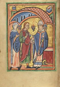 Illumination Painting Prints: Joachim and Saint Anne before the High Priest; Illustrated Vita Christi