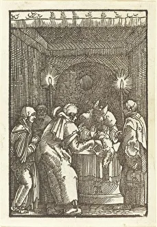 Altdorfer Albrecht Prints: Joachim's Offering Refused, c. 1513. Creator: Albrecht Altdorfer