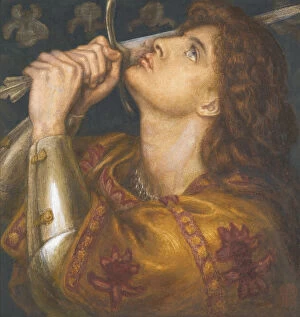 Pre Raphaelite Paintings Gallery: Joan of Arc, 1864. Artist: Rossetti, Dante Gabriel (1828-1882)