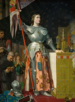 Joan of Arc at the Coronation of Charles VII in the Cathedral at Reims. Artist: Ingres Joan of Arc at the Coronation of Charles VII in the Cathedral at Reims. Artist: Ingres