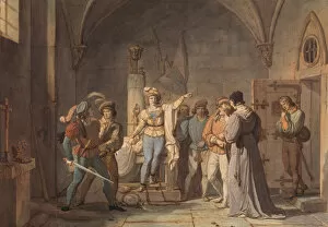 St Joan Gallery: Joan of Arc Imprisoned in Rouen, 1819. Creator: Pierre Henri Revoil