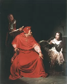 La Pucelle Dorl Ans Collection: Joan of Arc in Prison, 1825. Artist: Paul Delaroche