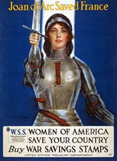 Images Dated 15th February 2011: Joan of Arc saved France, Women of America, save your country poster, 1918