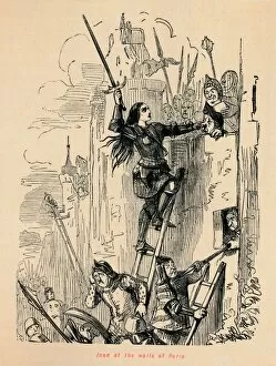 The Maid Of Orleans Gallery: Joan at the walls of Paris, . Artist: John Leech