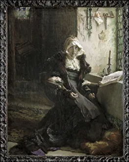 15th 16th Centuries Prints: Joanna the Mad detained in Tordesillas Joanna of Castile known as Joanna the Mad (1479-1555)
