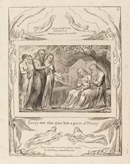 Book Of Job Gallery: Job Accepting Charity, 1825. Creator: William Blake