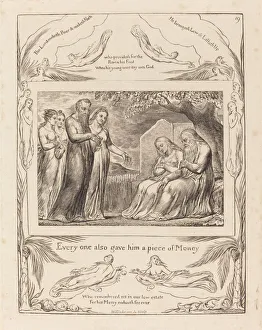 Blake William Prints: Job Accepting Charity, 1825. Creator: William Blake