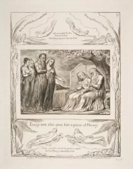 Book Of Job Gallery: Job accepting Charity, from Illustrations of the Book of Job, 1825-26
