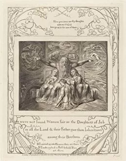 Blake William Gallery: Job and His Daughters, 1825. Creator: William Blake