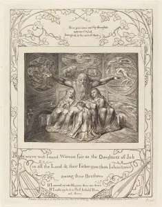 Book Of Job Gallery: Job and His Daughters, 1825. Creator: William Blake