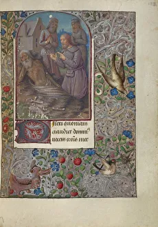 Bourdichon Jehan Prints: Job on the Dung Heap; Book of Hours, about 1480-1490. Creator: Jean Bourdichon