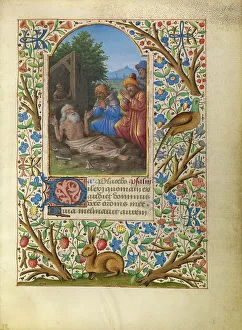 Bourdichon Jehan Prints: Job on the Dung Heap; Katherine Hours, about 1480-1485. Creator: Jean Bourdichon