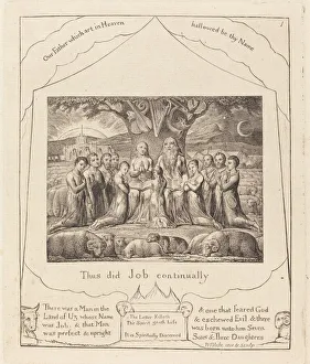 Book Of Job Gallery: Job and His Family, 1825. Creator: William Blake