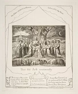Book Of Job Gallery: Job and His Family, from Illustrations of the Book of Job, 1825-26