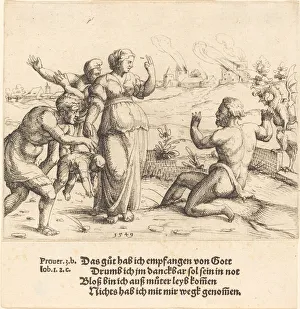 Misfortune Prints: Job Learns of His Misfortunes, 1549. Creator: Augustin Hirschvogel