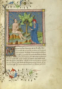 Recto Prints: Job Speaking to a Friend; Livre de Bonnes Meurs, about 1430. Creator: Unknown