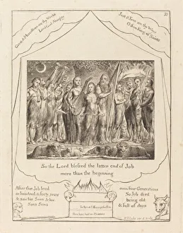 Book Of Job Gallery: Job and His Wife Restored to Prosperity, 1825. Creator: William Blake