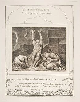 Job's Despair, from Illustrations of the Book of Job, 1825-26. Creator: William Blake
