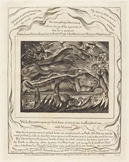 Book Of Job Gallery: Jobs Evil Dreams, 1825. Creator: William Blake