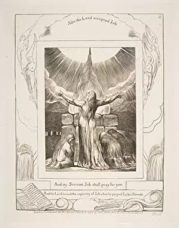 Book Of Job Gallery: Jobs Sacrifice, from Illustrations of the Book of Job, 1825-26. Creator: William Blake