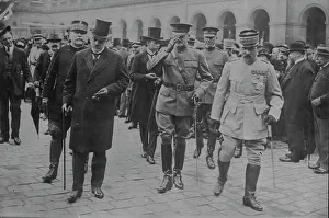 Joffre, Sharp, Pershing, Paris, July 4, 1917, 4 Jul 1917. Creator: Bain News Service