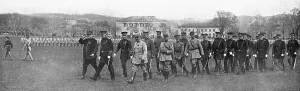 Joffre a West-Point, le des Etats-Unis; Le marechal, accompagné par... 1917. Creator: Unknown. Joffre a West-Point, le des Etats-Unis; Le marechal, accompagné par... 1917. Creator: Unknown