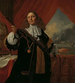 Aelst Van Der Bartholomeus Prints: Johan de Liefde (ca. 1619-73), Vice-Admiral, 1668. Creator: Bartholomeus van der Helst