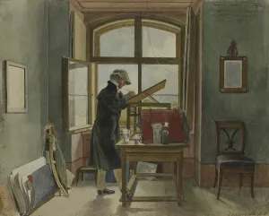 Johann Christoph Erhard in his studio, 1818. Creator: Klein, Johann Adam (1792-1875)