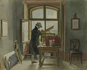Biedermeier Collection: Johann Christoph Erhard in his studio, 1818. Creator: Klein, Johann Adam (1792-1875)