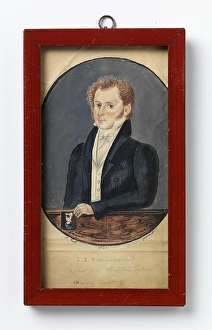 Foundation Prints: Johann Ludolph Schladermund holding his Wife's Portrait (poorly painted)