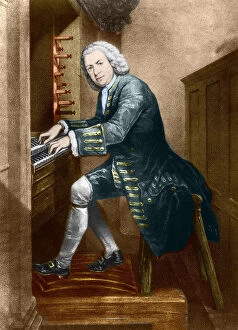 Bach Collection: Johann Sebastian Bach at the organ, 1725