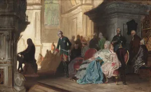 Johann Sebastian Bach playing for Frederick the Great of Prussia, c. 1870 Johann Sebastian Bach playing for Frederick the Great of Prussia, c. 1870