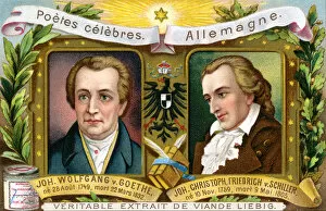 Liebig Gallery: Johann Wolfgang von Goethe and Johann Christoph Friedrich von Schiller, c1900