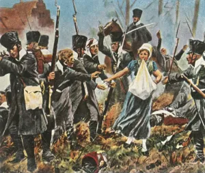 Lower Saxony Prints: Johanna Stegen at the fighting in Lüneburg, 2 April 1813, (1936). Creator: Unknown