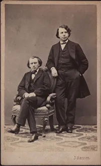 Joachim Prints: Johannes Brahms (1833-1897) and Josef Joachim (1831-1907), 1867. Creator: Photo studio J
