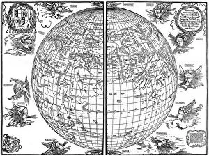 Durer Gallery: Johannes Stabius map of the world, 1515, (1936). Artist: Albrecht Durer
