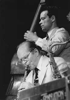 Saxaphone Player Prints: John and Alec Dankworth, Brecon Jazz Festival, Wales, 1995. Creator: Brian Foskett