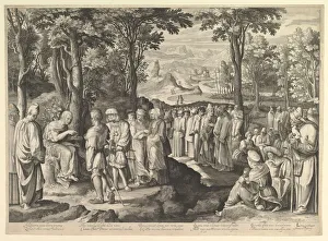 Lucas Jacobsz Prints: John the Baptist Preaching in the Desert, ca. 1527-28. Creators: Nicolaes de Bruyn