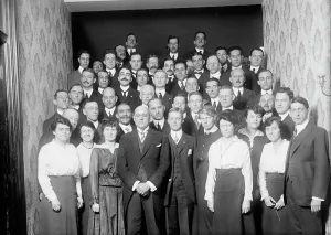 John Barrett At His Residence. Working Force of Pan American Union, 1915. Creator: Harris & Ewing. John Barrett At His Residence. Working Force of Pan American Union, 1915. Creator: Harris & Ewing