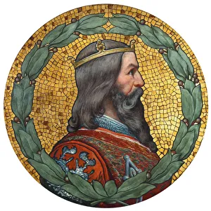 Tempera And Oil On Canvas Prints: John of Bohemia, 1900. Artist: Liebscher, Adolf (1857-1919)