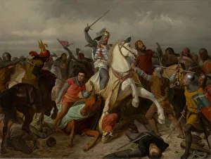 Bohemia Prints: John of Bohemia in the Battle of Crecy, 1860