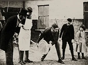 Dunlop Prints: John Boyd Dunlop experiments with his pneumatic tire wheel