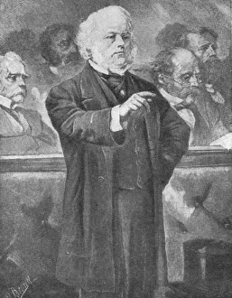 John Bright Prints: John Bright speaking in the House of Commons, c1880s, (1901). Creator: Unknown