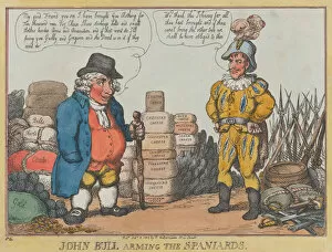 Jose I Of Spain Collection: John Bull Arming The Spaniards, October 3, 1808. October 3, 1808